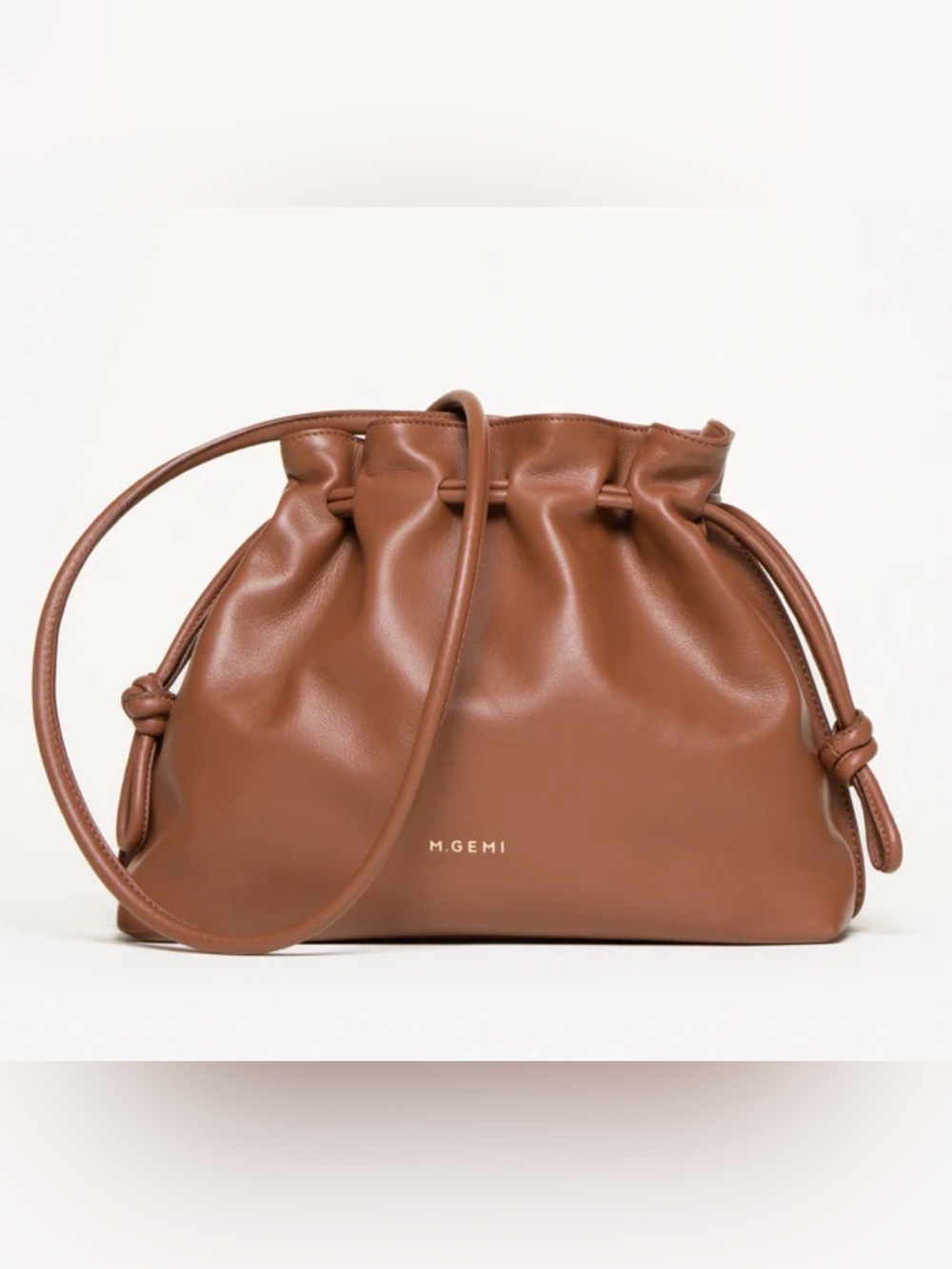 M.Gemi The Sarita Leather Handbag Saddle Italian Calf Leather Crossbody
